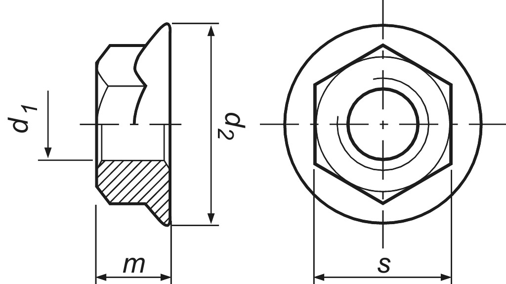 DIN 6923  M 12  A2 mit Sperrverzahnung